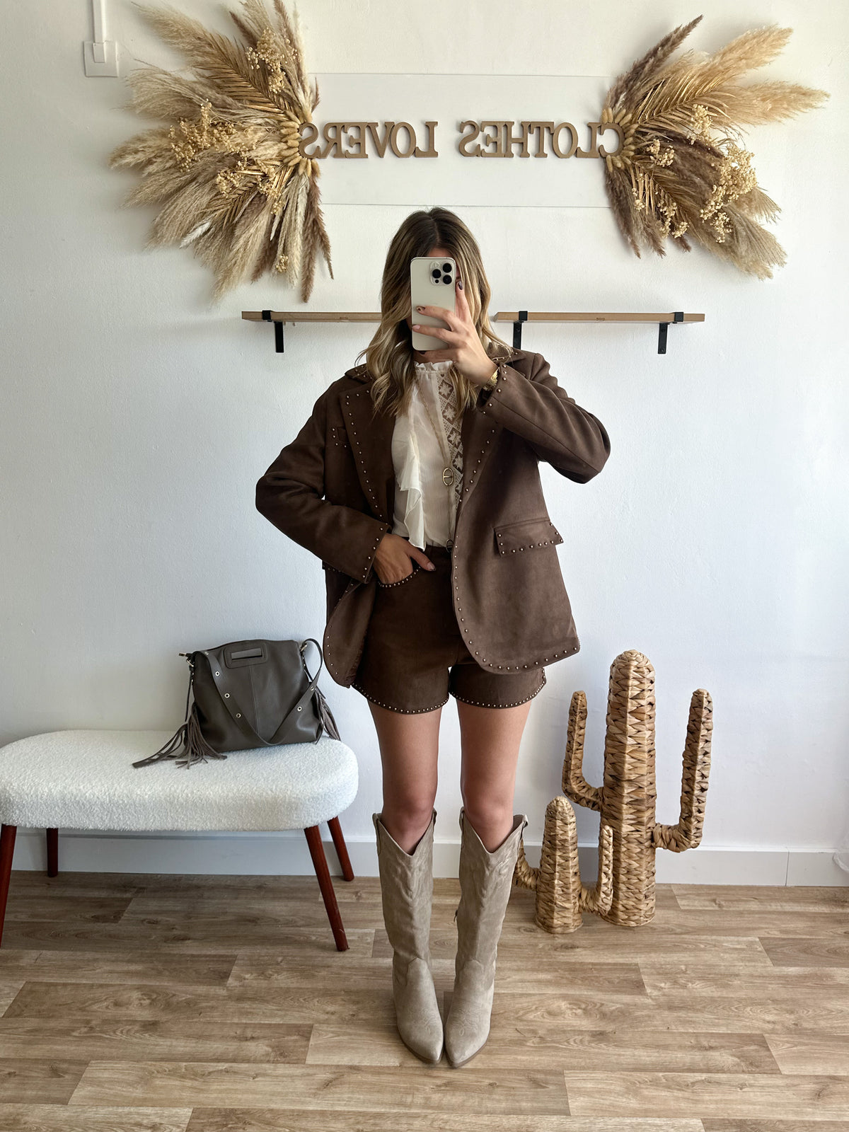 Blazer clouté choco