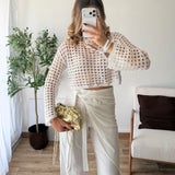 Top crochet blanc