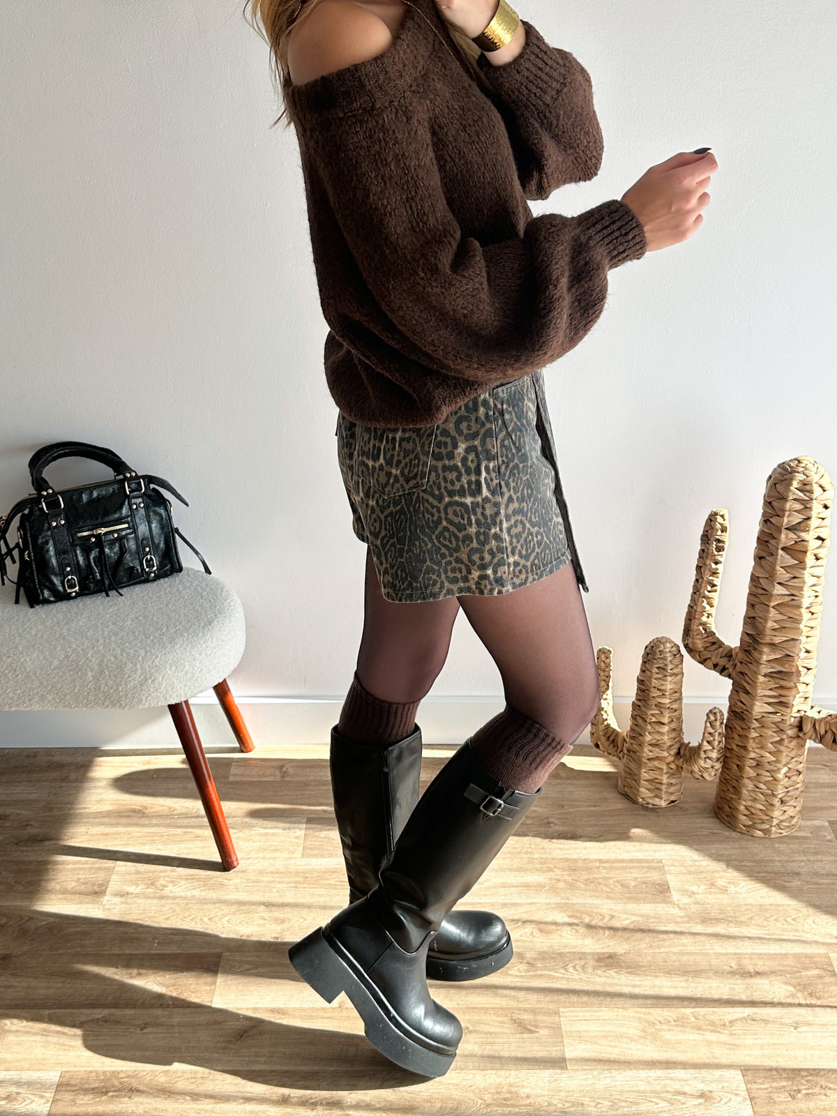 Jupe short léopard