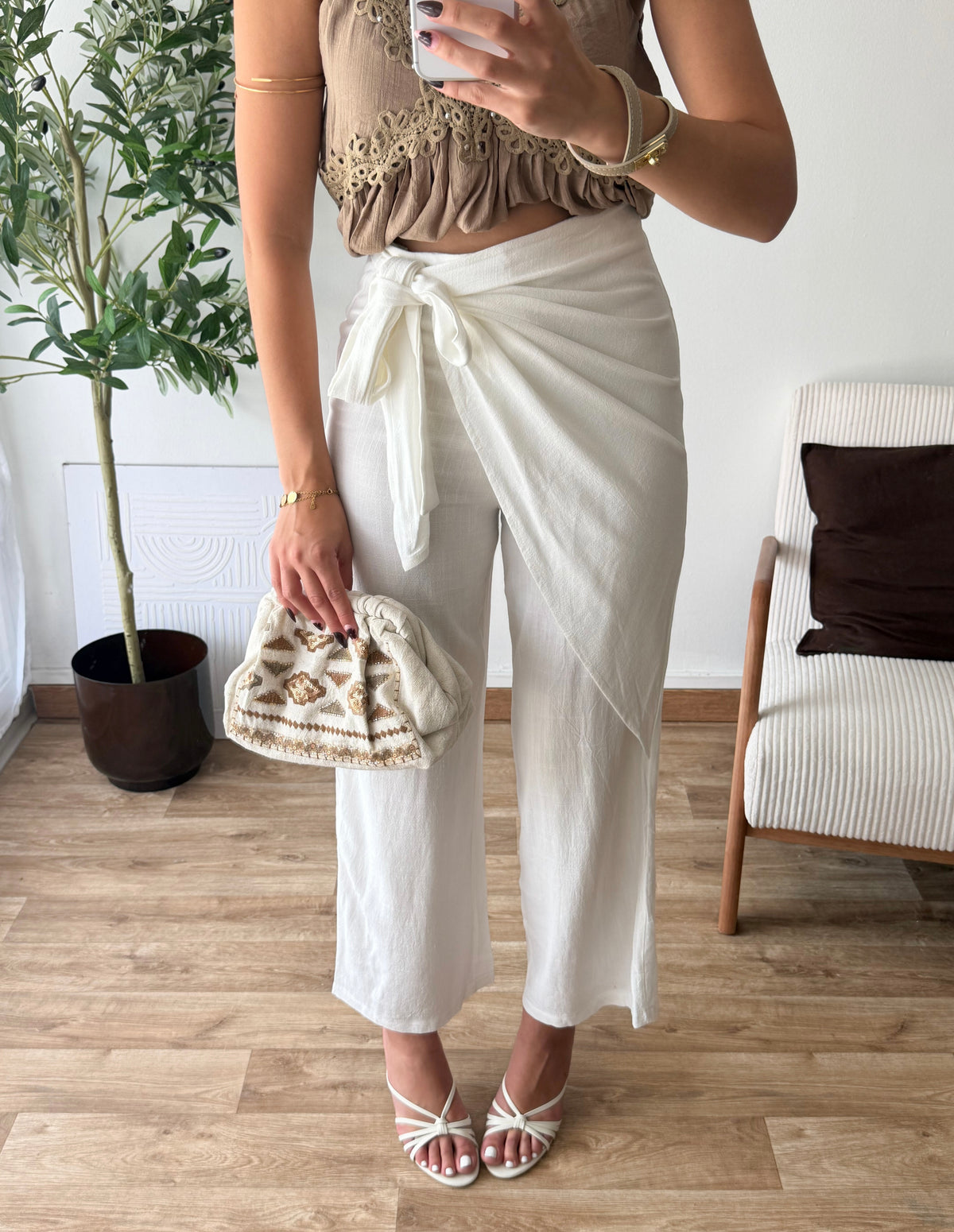 Pantalon asymétrique blanc