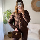 Gilet maille chocolat