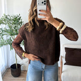 PRÉCOMMANDE Pull dentelle chocolat
