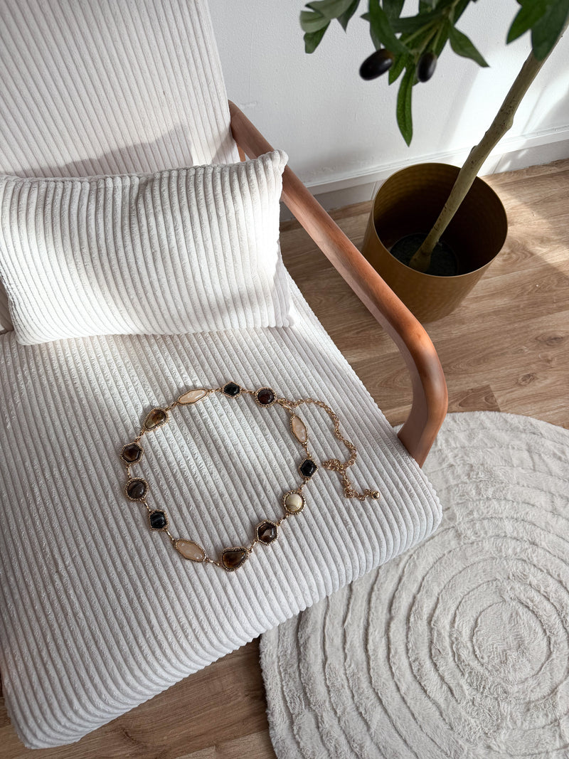 Ceinture chaîne effet pierres