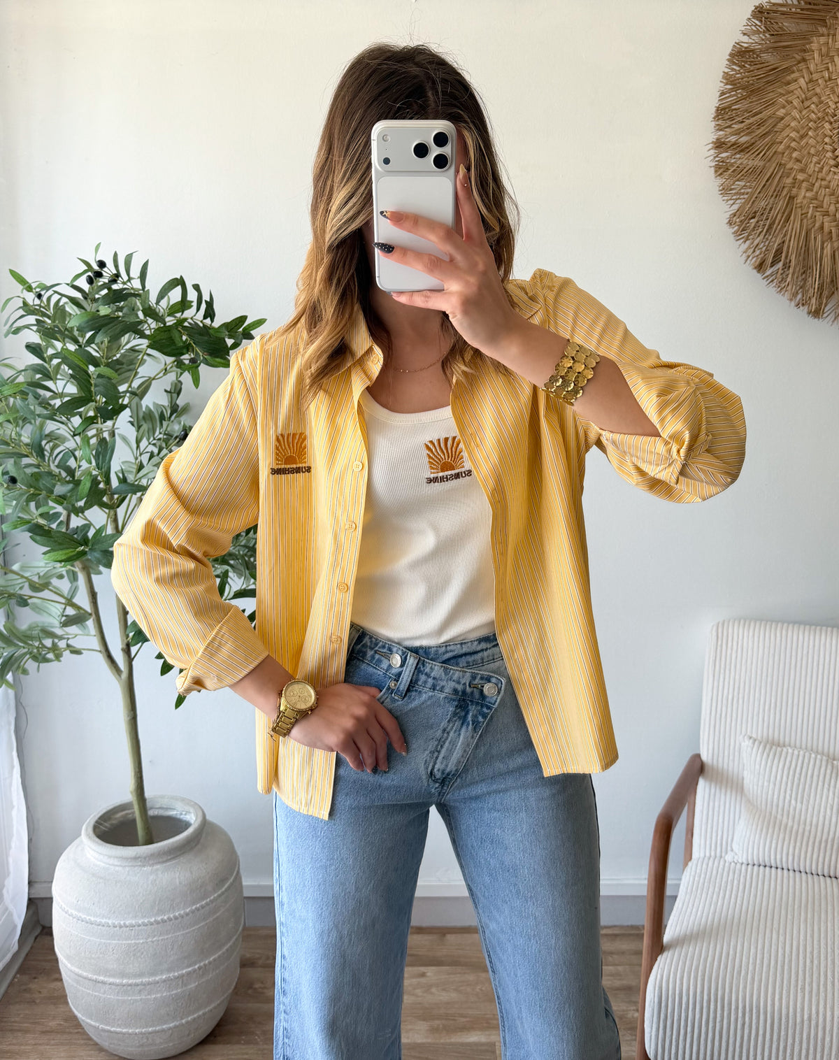 Chemise soleil jaune
