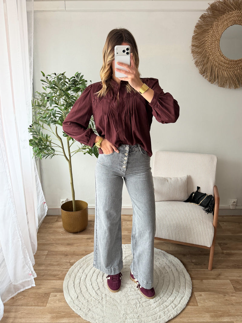 Jean large gris