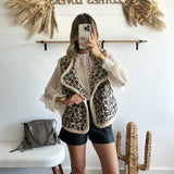 Veste sans manches leopardo