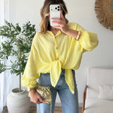 Chemise gaze de coton jaune