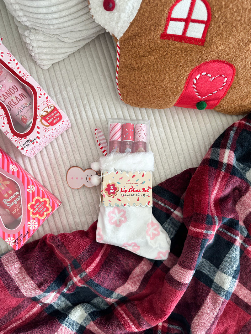 Chaussettes avec 3 lip gloss