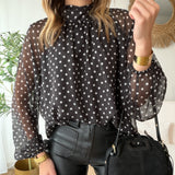 PRÉCOMMANDE Blouse pois noire ( expédition dans 1 semaine )