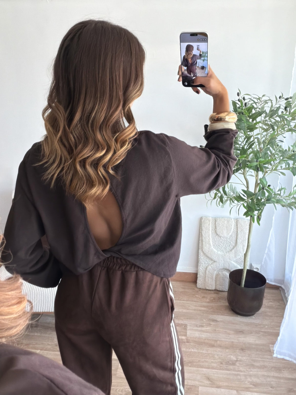T-shirt dos nu Levana choco