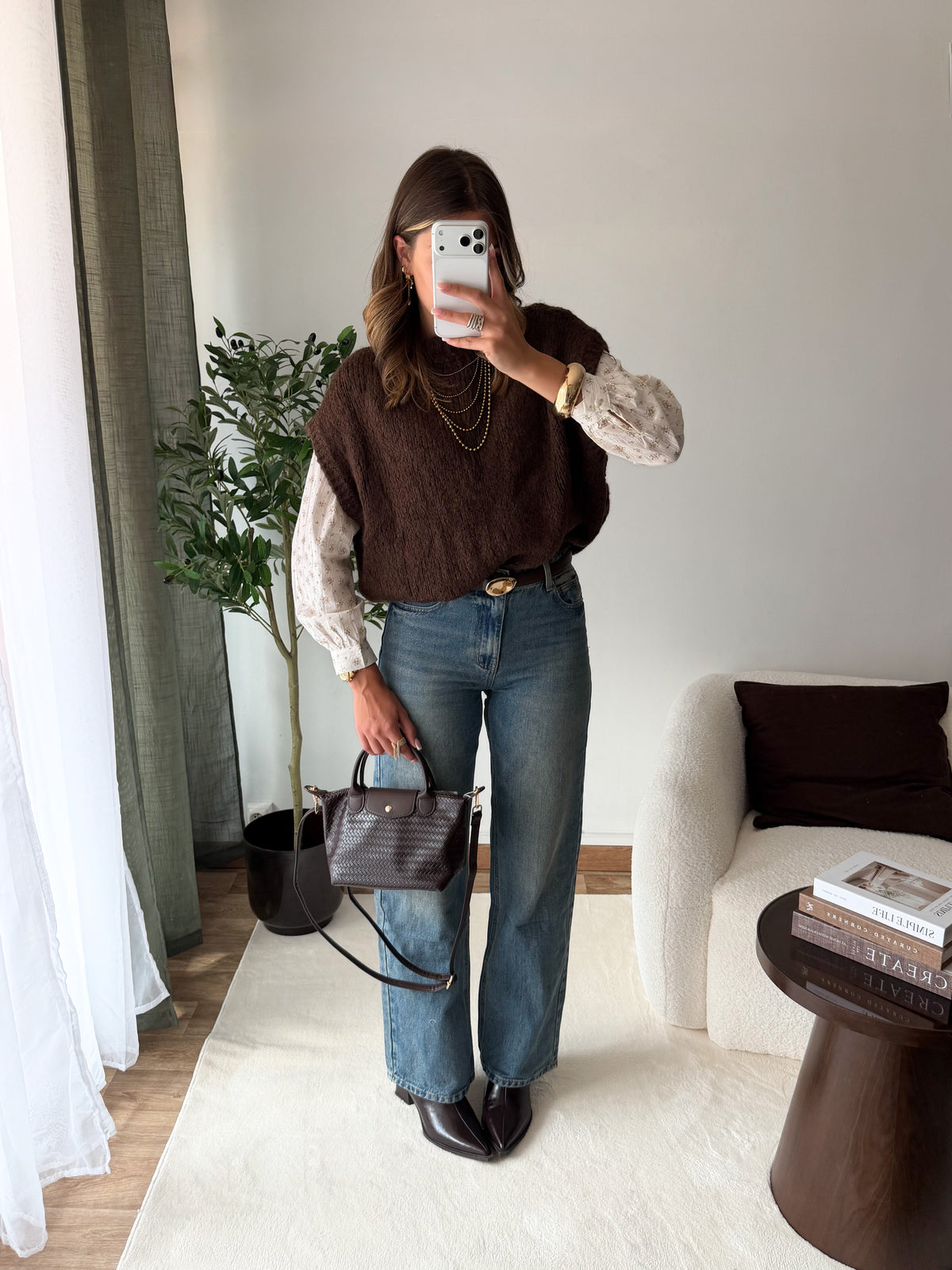 Pull sans manches choco
