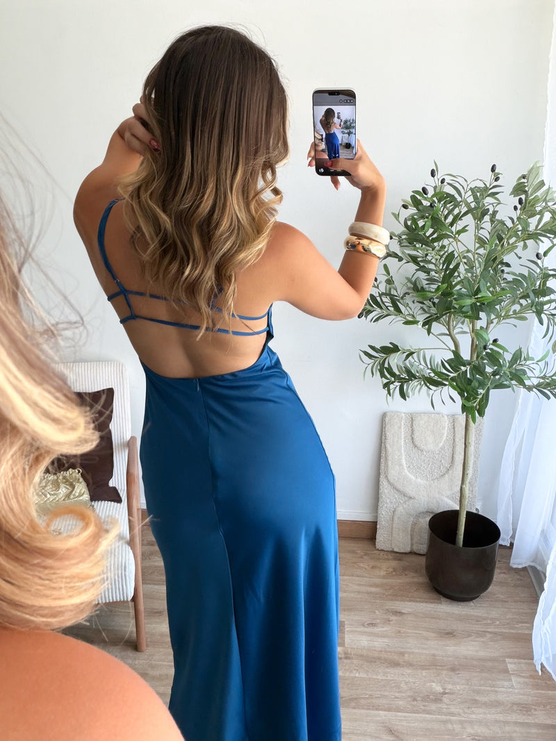 Robe dos nu bleu nuit