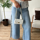 Jean large dentelle