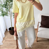 T-shirt asymétrique jaune