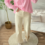 Jean wide leg crème