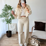 Veste en jean beige