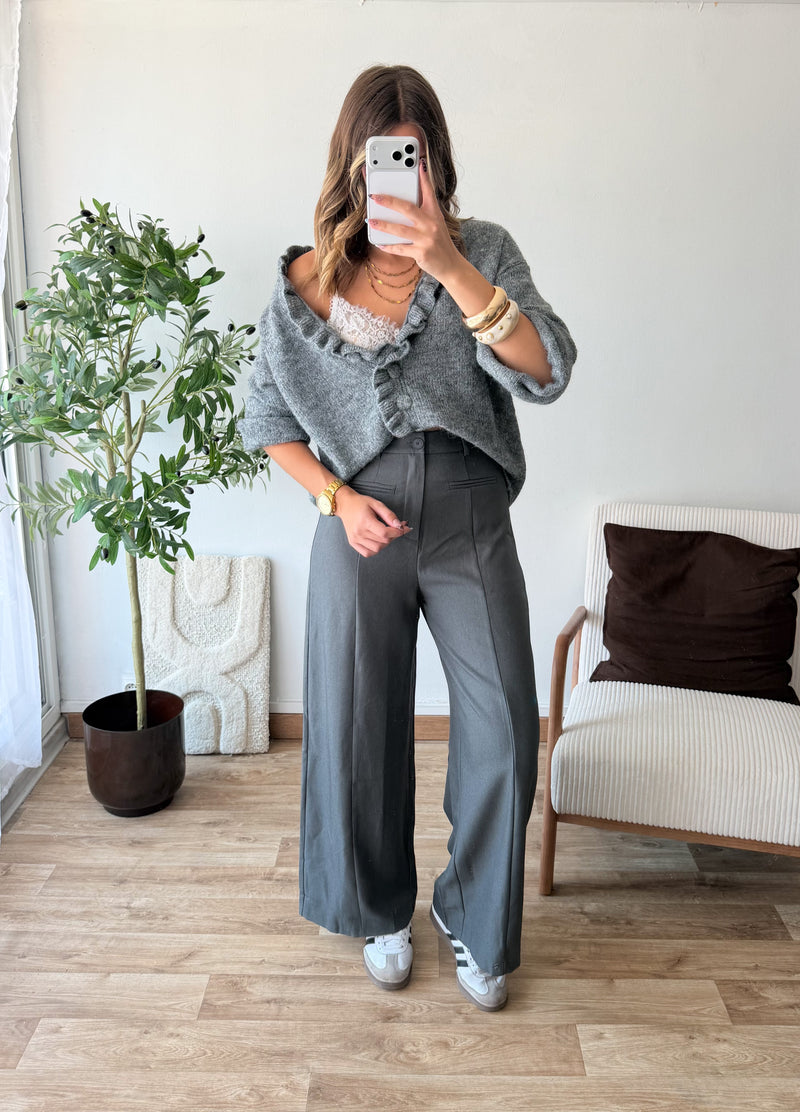 Pantalon tailleur gris
