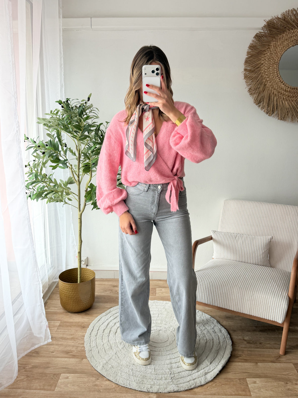Jean gris wide leg