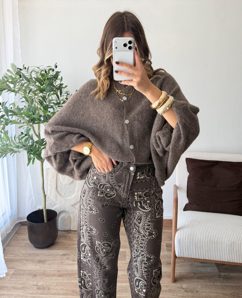 Gilet oversize taupe