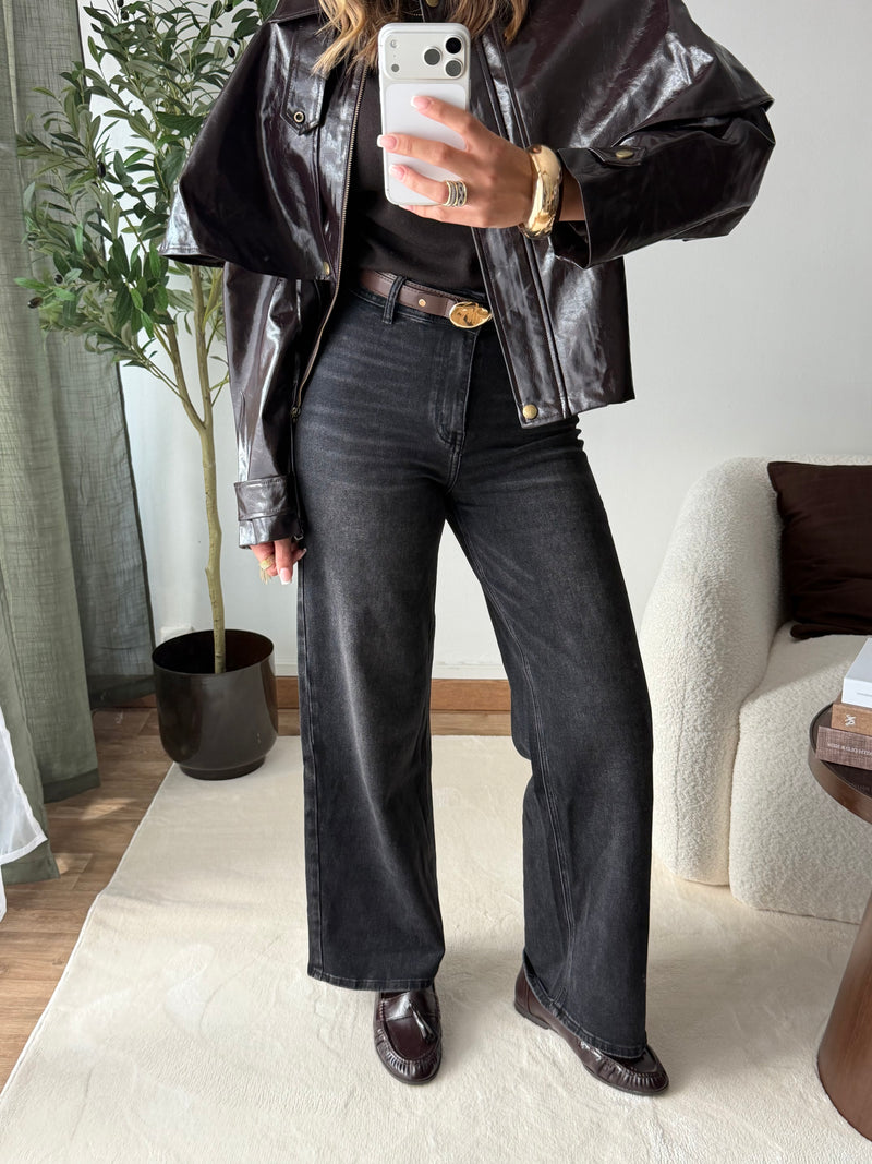 Jean wide leg noir