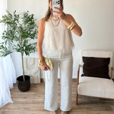 Pantalon tailleur blanc