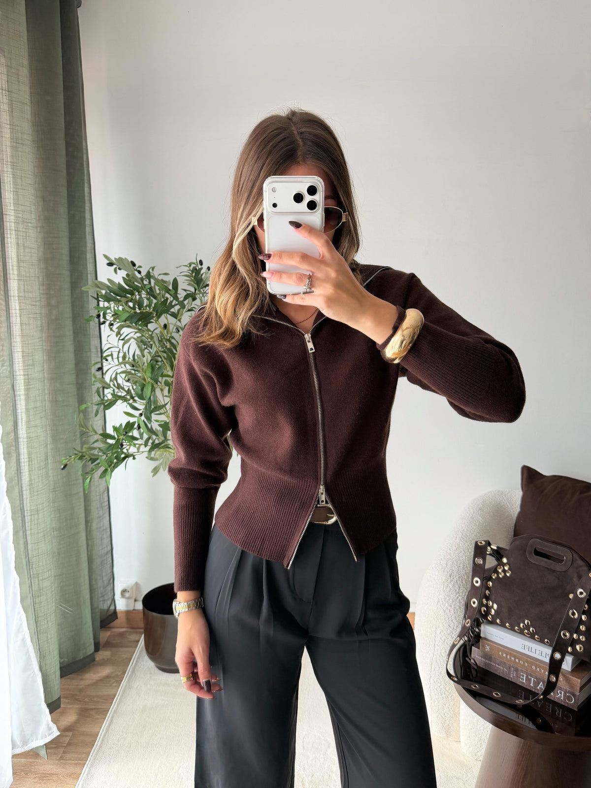 Gilet Nelly marron