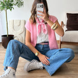 Gilet sans manches rose