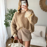 Pull maille beige