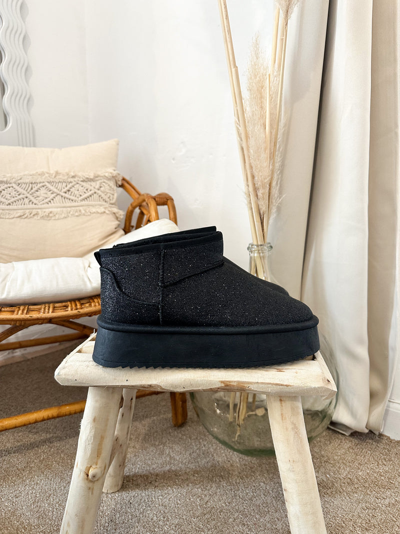Boots à paillettes noires