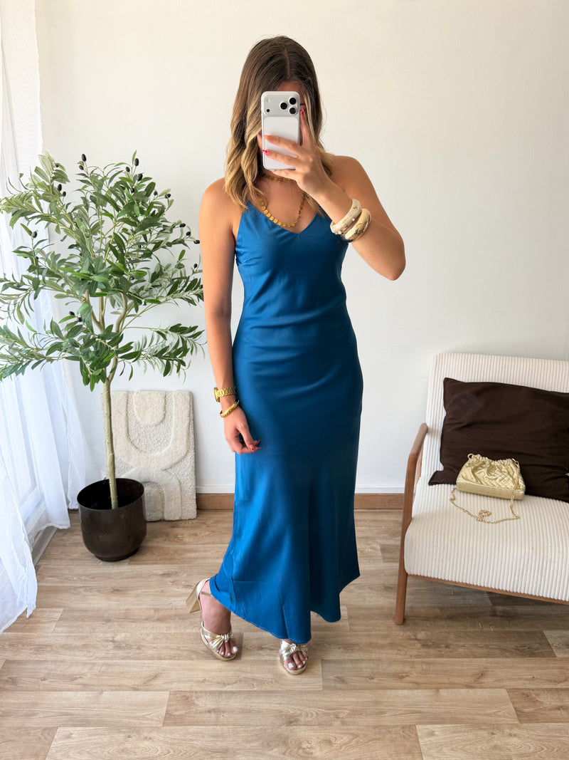 Robe dos nu bleu nuit