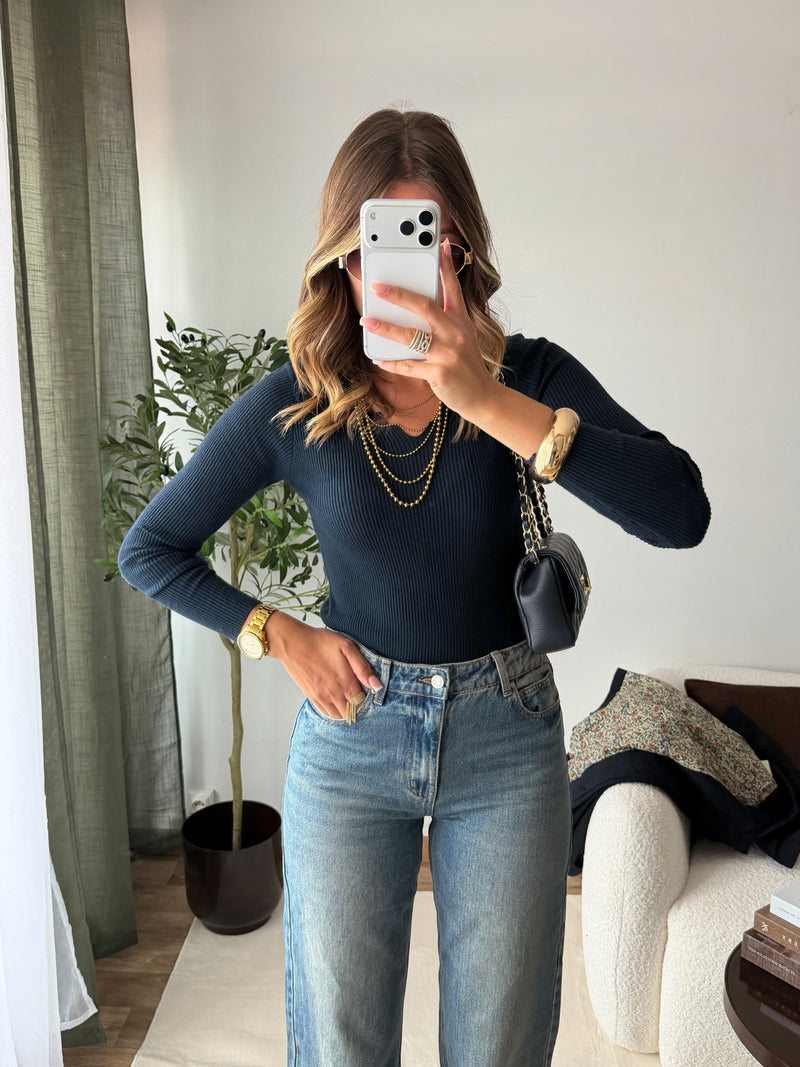 Top Axelle bleu marine