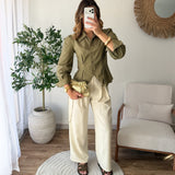 Chemise ceintrée kaki