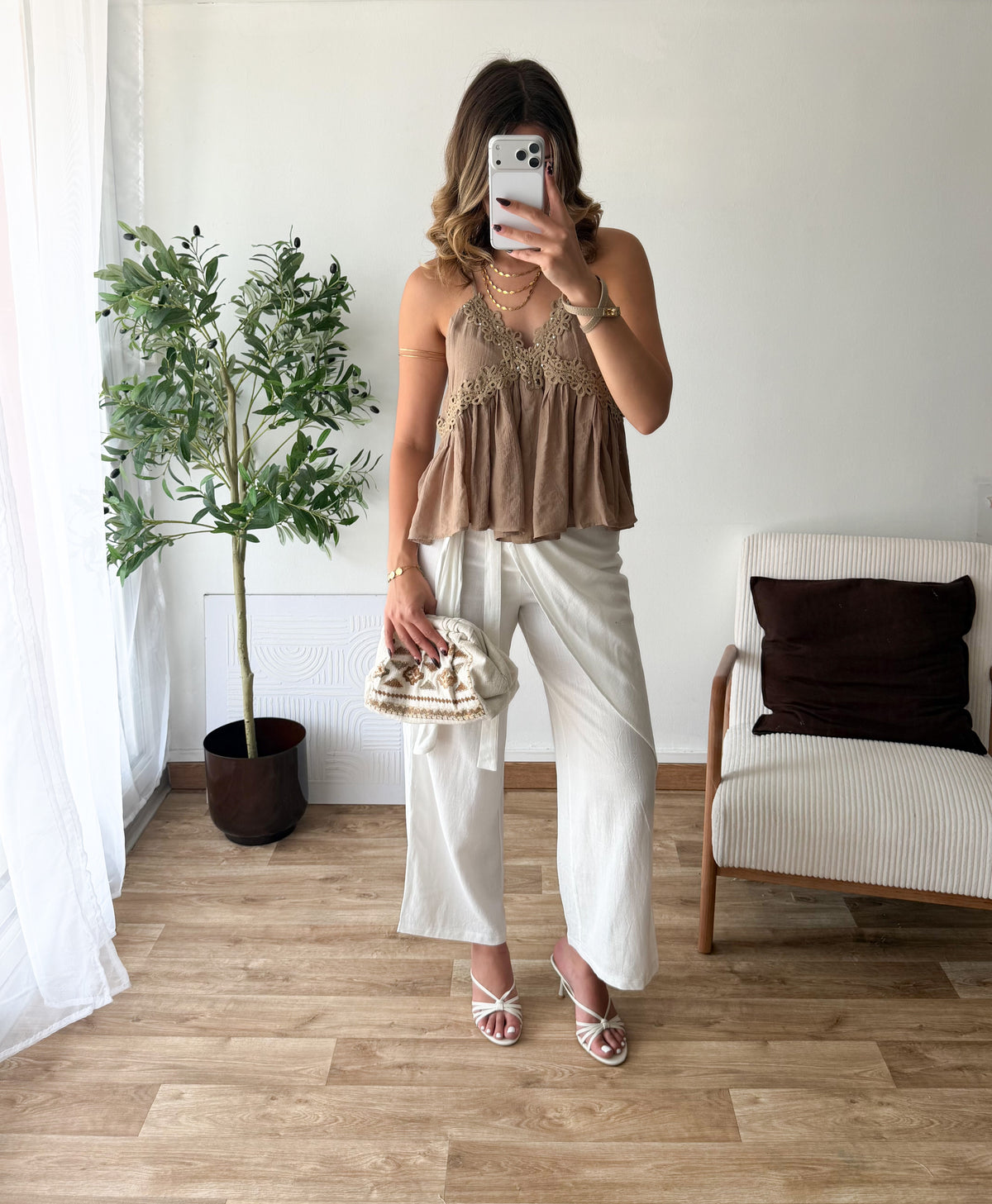 Pantalon asymétrique blanc