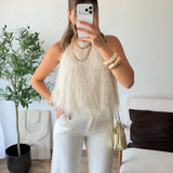 Top froufrou blanc