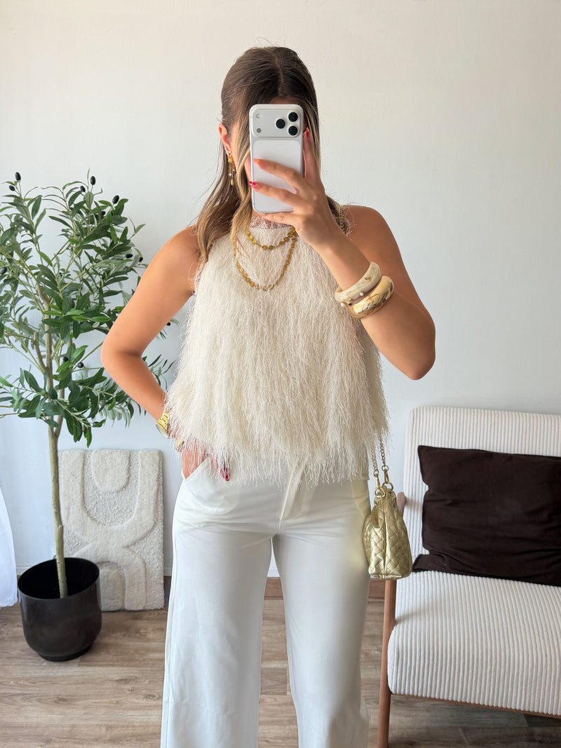 Top froufrou blanc