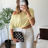 Top asymétrique jaune