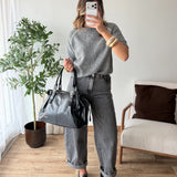 Pull strass gris
