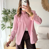 Blazer asymétrique rose