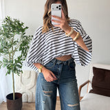 PRÉCOMMANDE Top Solene blanc & bleu ( expédition fin de semaine )