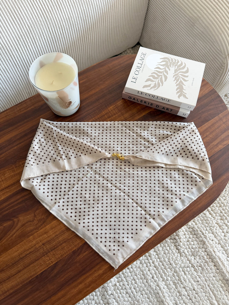 Foulard beige pois