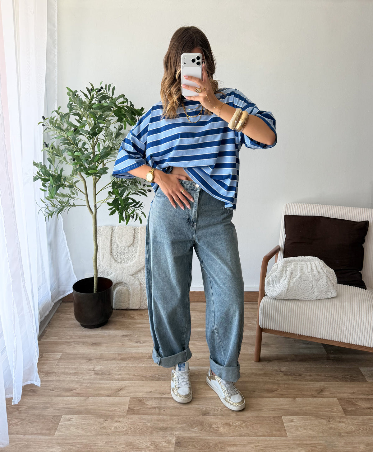 Jean baggy bleu