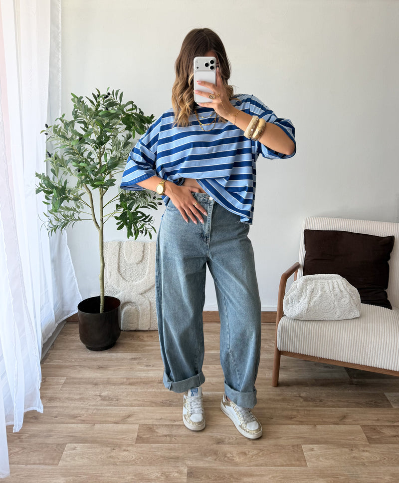 Jean baggy bleu