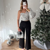 Pantalon tailleur noir