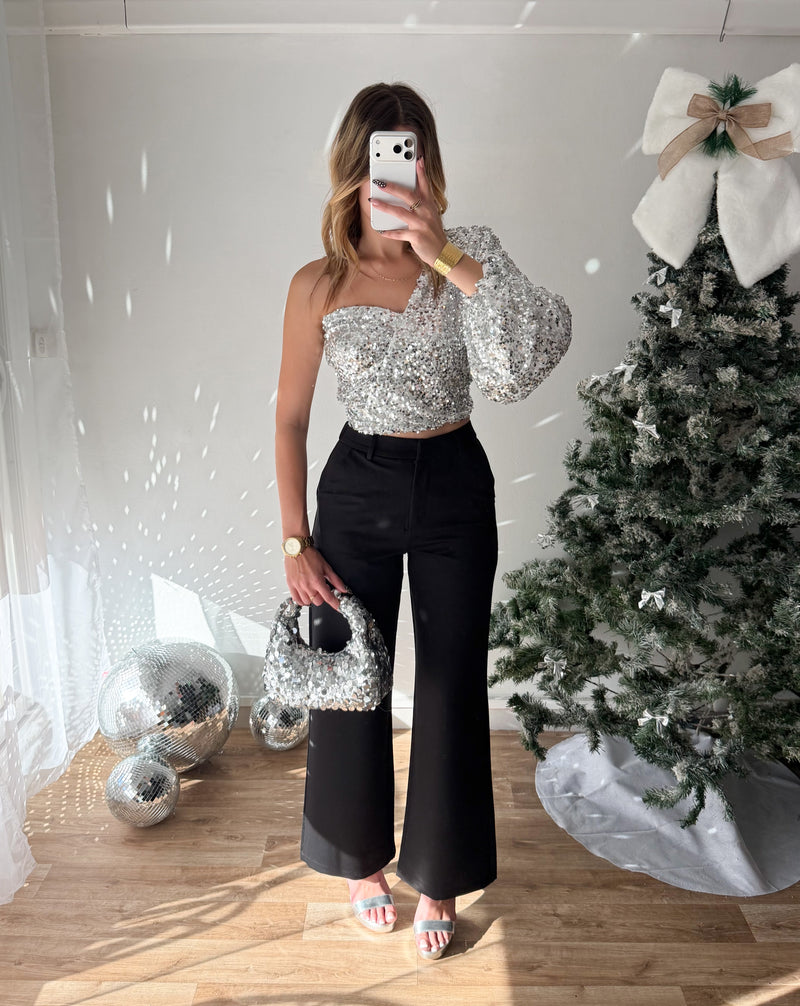 Pantalon tailleur noir