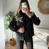 Veste en jean brillante