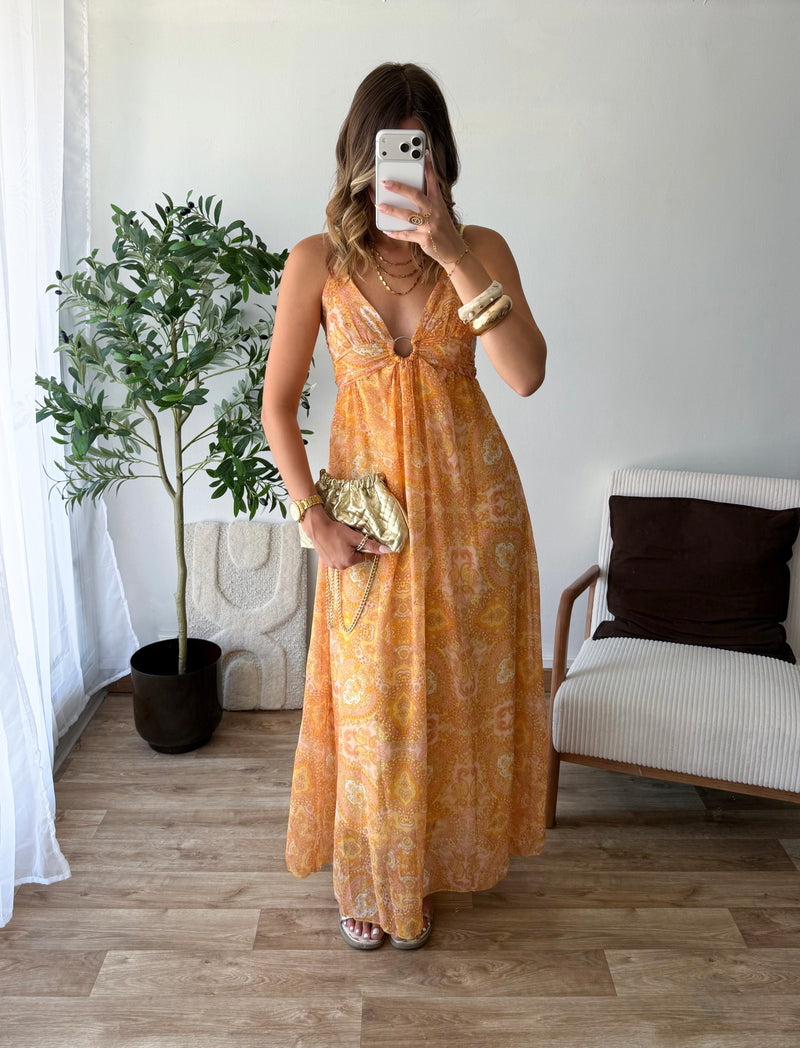Robe bohème orange