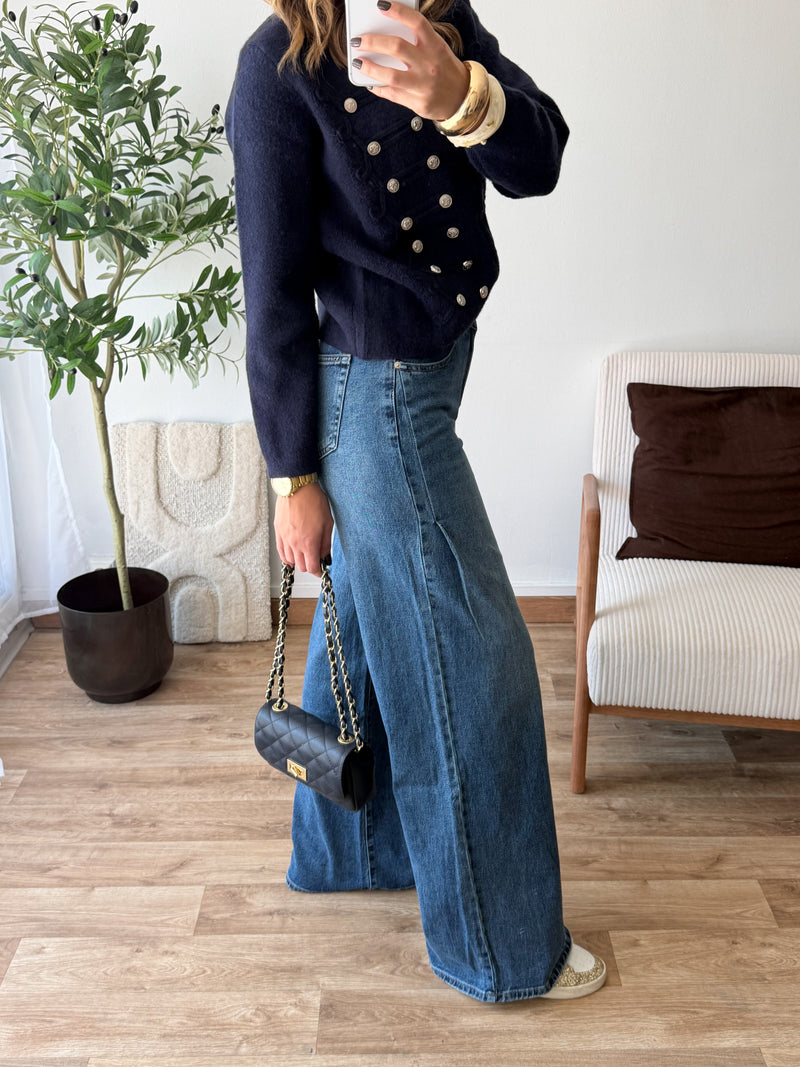 Jean bleu palazzo extra long