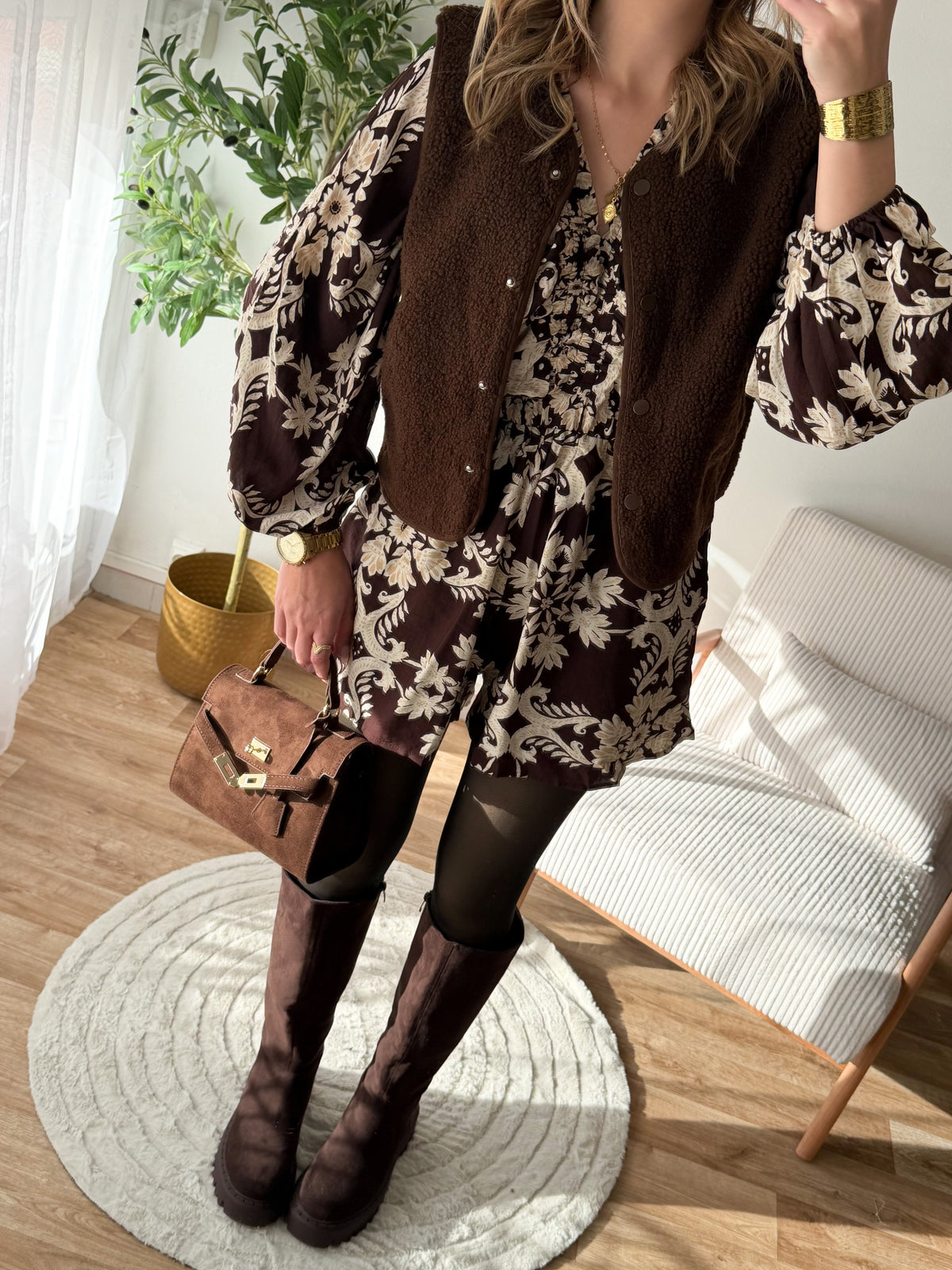 Veste teddy chocolat
