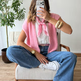 Gilet sans manches rose