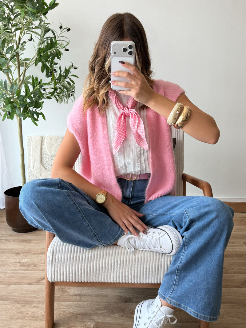 Gilet sans manches rose